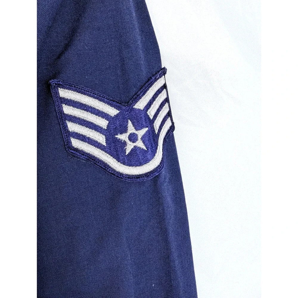 VTG 1972 US Air Force Enlisted Blue Shirt Tech Sergeant E-6 Patches Vietnam Era